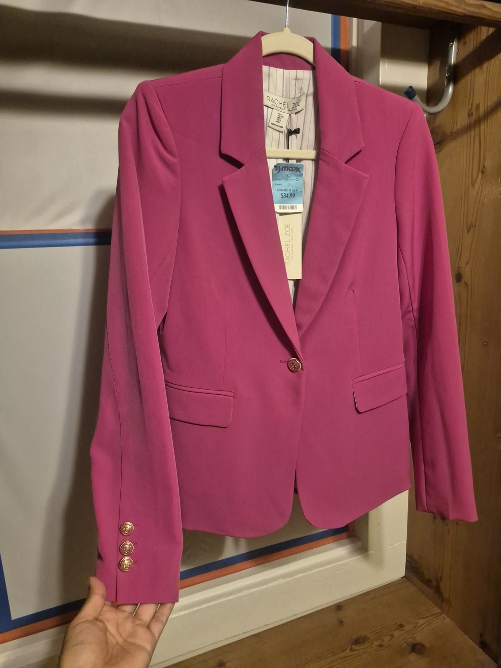 RACHEL ZOE Fuchsia Single-Button Blazer for Women